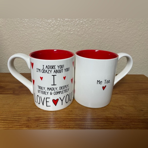 Our Name Is Mud “I Love You” Set of 2 Valentines Day Mugs. - Picture 1 of 12